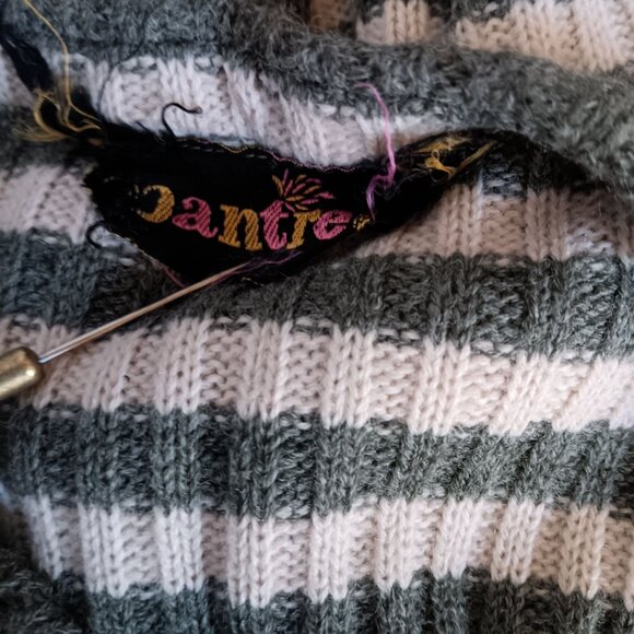 Vintage Women's Medium T-shirt 1960's Mod Striped Knit Short Sleeve Sweater - Picture 7 of 7